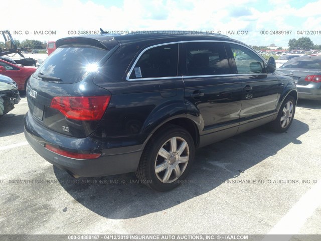 WA1BY74L07D054734 - 2007 AUDI Q7 3.6 QUATTRO PREMIUM Dark Blue photo 4