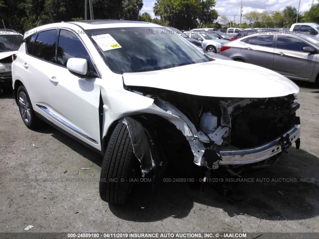 5J8TC1H79KL002215 - 2019 ACURA RDX WHITE photo 1