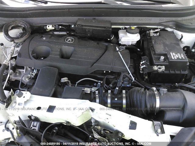 5J8TC1H79KL002215 - 2019 ACURA RDX WHITE photo 10