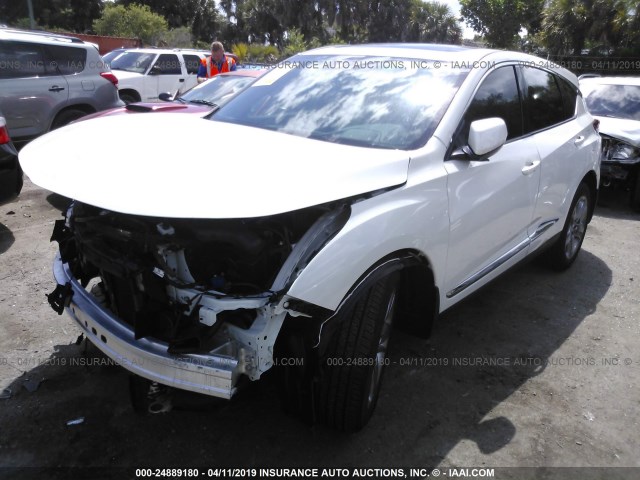 5J8TC1H79KL002215 - 2019 ACURA RDX WHITE photo 2