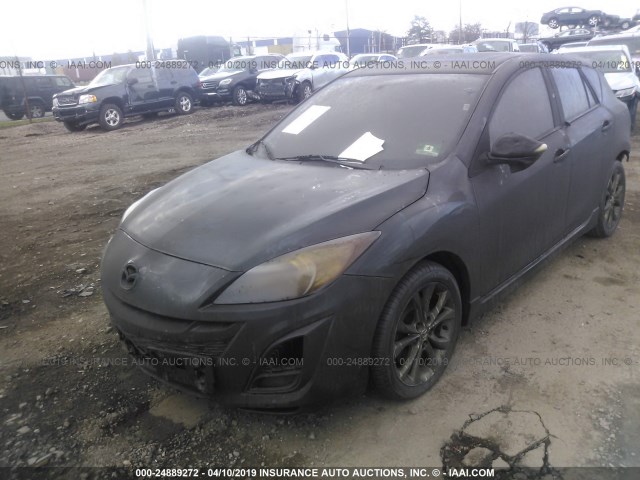 JM1BL1H65A1223595 - 2010 MAZDA 3 S BLACK photo 2