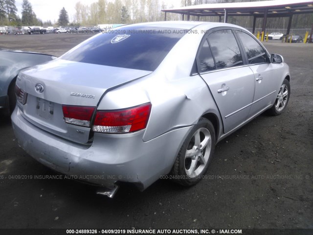 5NPEU46F76H128339 - 2006 HYUNDAI SONATA GLS/LX SILVER photo 4