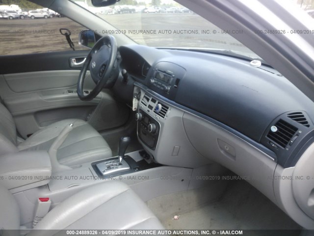 5NPEU46F76H128339 - 2006 HYUNDAI SONATA GLS/LX SILVER photo 5