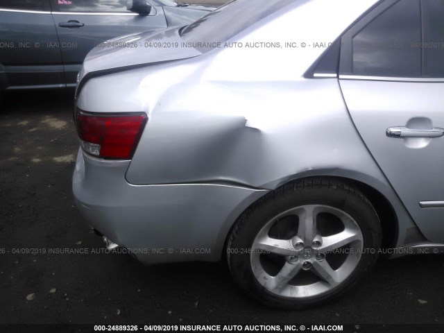 5NPEU46F76H128339 - 2006 HYUNDAI SONATA GLS/LX SILVER photo 6