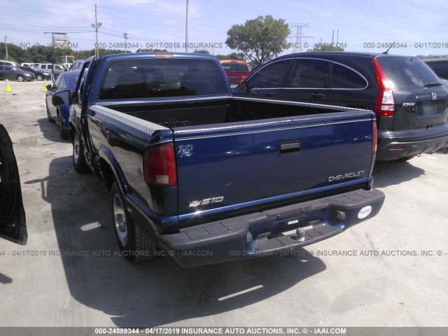 1GCCS14501K158959 - 2001 CHEVROLET S TRUCK S10 BLUE photo 3