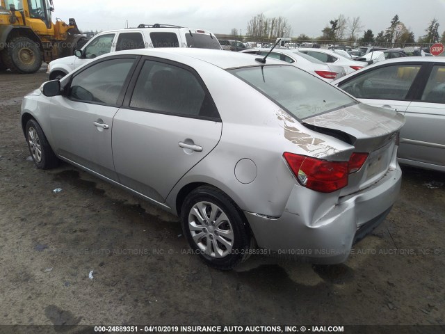 KNAFU4A22A5216147 - 2010 KIA FORTE EX SILVER photo 3