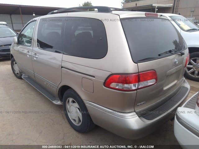 4T3ZF13C02U450716 - 2002 TOYOTA SIENNA LE/XLE GOLD photo 3