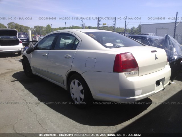 4A3AB36F74E092791 - 2004 MITSUBISHI GALANT ES MEDIUM/LS MEDIUM WHITE photo 3