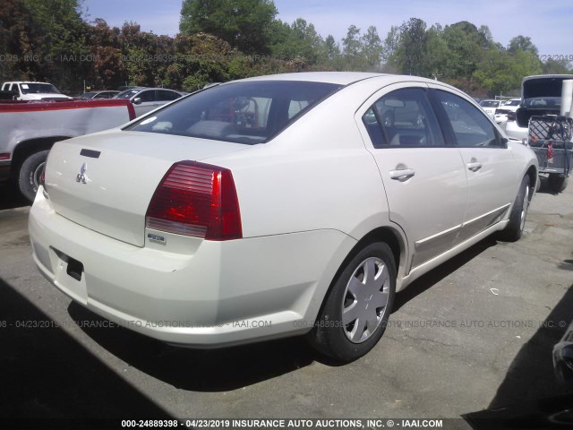 4A3AB36F74E092791 - 2004 MITSUBISHI GALANT ES MEDIUM/LS MEDIUM WHITE photo 4