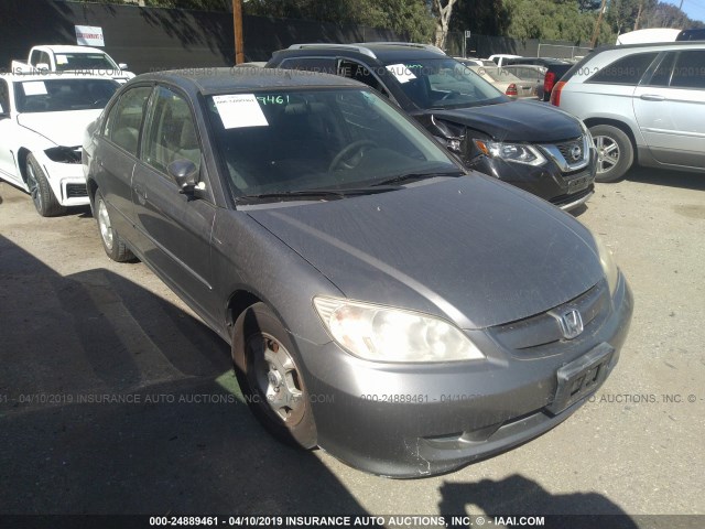 JHMES96665S023325 - 2005 HONDA CIVIC HYBRID GRAY photo 1