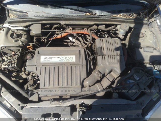 JHMES96665S023325 - 2005 HONDA CIVIC HYBRID GRAY photo 10