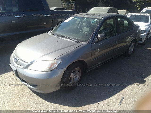 JHMES96665S023325 - 2005 HONDA CIVIC HYBRID GRAY photo 2