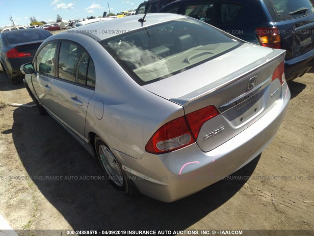 JHMFA3F25AS006754 - 2010 HONDA CIVIC HYBRID SILVER photo 3