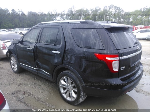 1FMHK7D84CGA54611 - 2012 FORD EXPLORER XLT BLACK photo 3