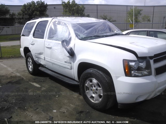 1GNSKBE09DR106463 - 2013 CHEVROLET TAHOE K1500 LT WHITE photo 1