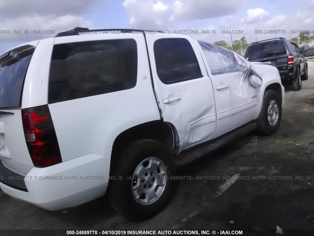 1GNSKBE09DR106463 - 2013 CHEVROLET TAHOE K1500 LT WHITE photo 4