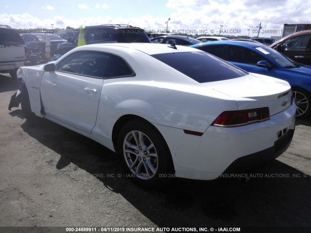 2G1FB1E34F9255593 - 2015 CHEVROLET CAMARO LS WHITE photo 3