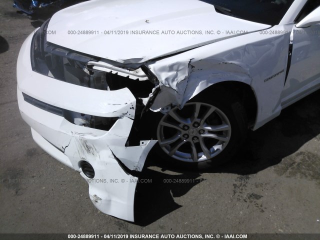 2G1FB1E34F9255593 - 2015 CHEVROLET CAMARO LS WHITE photo 6