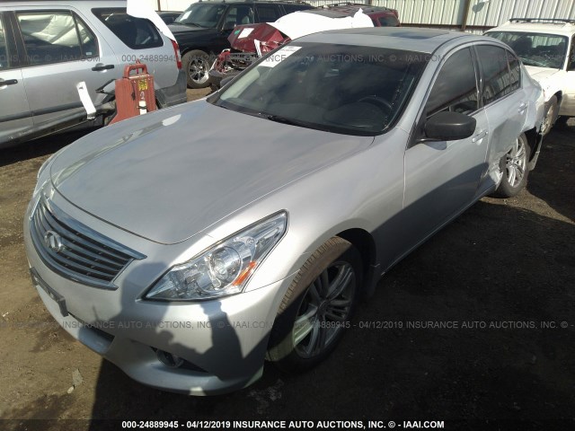 JN1DV6AR2CM731371 - 2012 INFINITI G25 SILVER photo 2