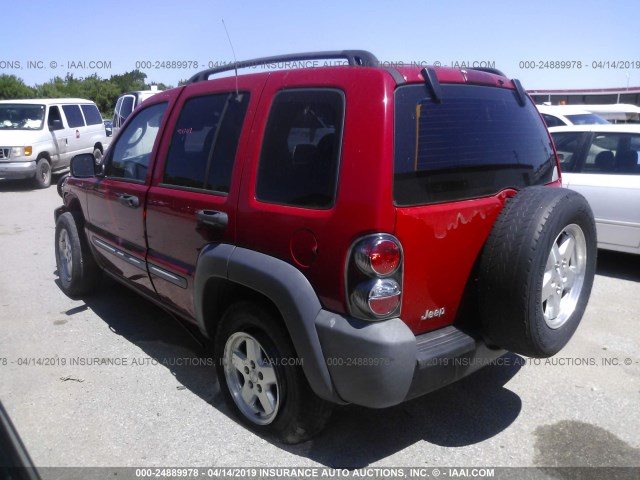 1J4GK48K33W550861 - 2003 JEEP LIBERTY SPORT/FREEDOM Կարմիր լուսանկար 3
