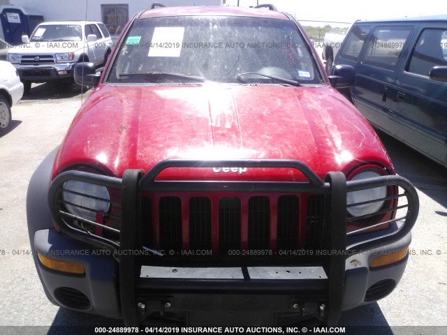 1J4GK48K33W550861 - 2003 JEEP LIBERTY SPORT/FREEDOM Կարմիր լուսանկար 6