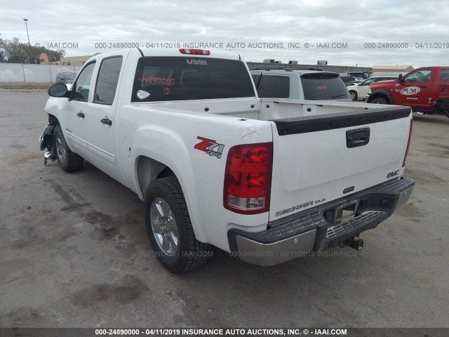 3GTP2VE74CG310180 - 2012 GMC SIERRA K1500 SLE WHITE photo 3