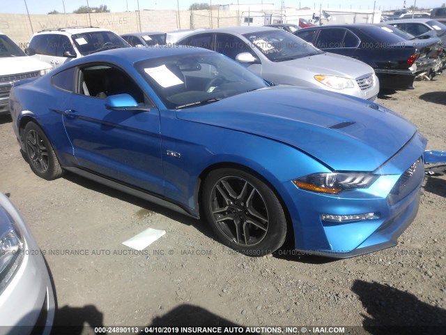 1FA6P8CF0K5125788 - 2019 FORD MUSTANG GT BLUE photo 1