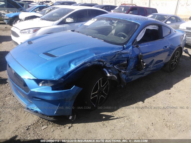 1FA6P8CF0K5125788 - 2019 FORD MUSTANG GT BLUE photo 2