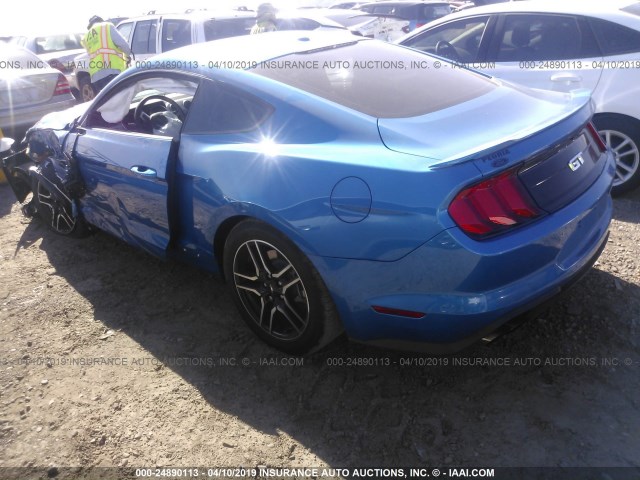 1FA6P8CF0K5125788 - 2019 FORD MUSTANG GT BLUE photo 3