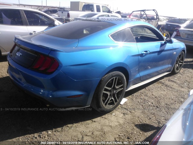 1FA6P8CF0K5125788 - 2019 FORD MUSTANG GT BLUE photo 4