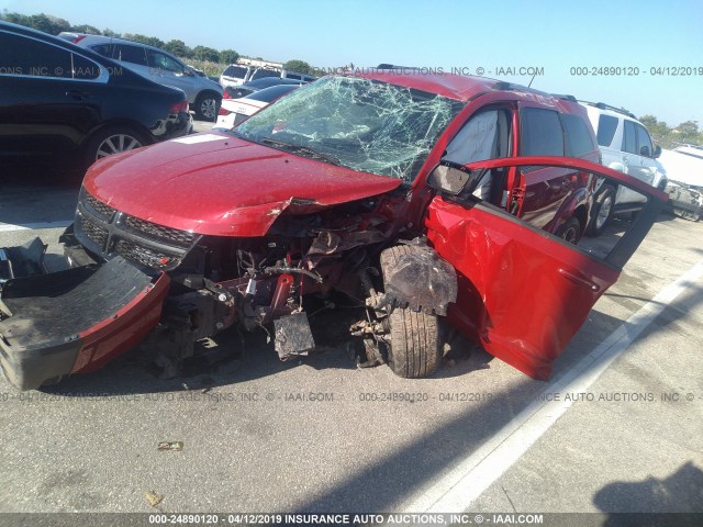 3C4PDCGB6JT257308 - 2018 DODGE JOURNEY CROSSROAD RED photo 2