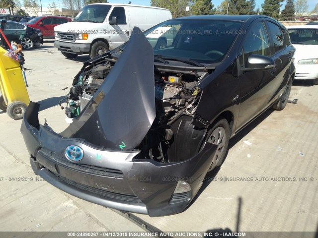 JTDKDTB33D1540853 - 2013 TOYOTA PRIUS C GRAY photo 2