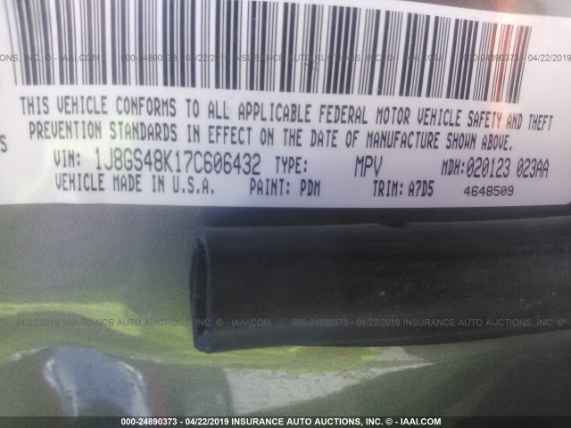 1J8GS48K17C606432 - 2007 JEEP GRAND CHEROKEE LAREDO/COLUMBIA/FREEDOM 灰色 照片 9