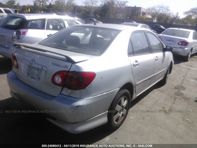 1NXBR32E64Z298038 - 2004 TOYOTA COROLLA CE/LE/S SILVER photo 4