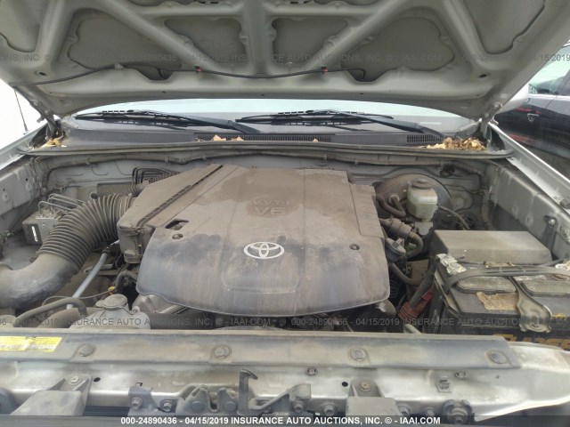 5TEJU62N35Z068787 - 2005 TOYOTA TACOMA DOUBLE CAB PRERUNNER SILVER photo 10