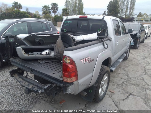 5TEJU62N35Z068787 - 2005 TOYOTA TACOMA DOUBLE CAB PRERUNNER SILVER photo 4