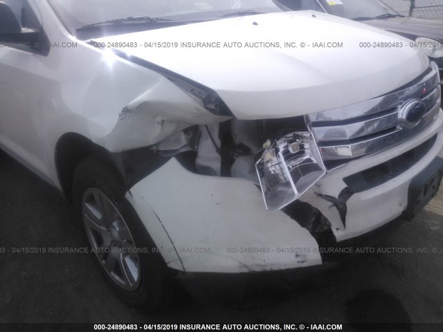 2FMDK3GC6ABA44870 - 2010 FORD EDGE SE WHITE photo 6