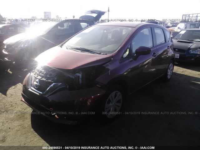 3N1CE2CP4HL361641 - 2017 NISSAN VERSA NOTE S/S PLUS/SV/SL/SR RED photo 2