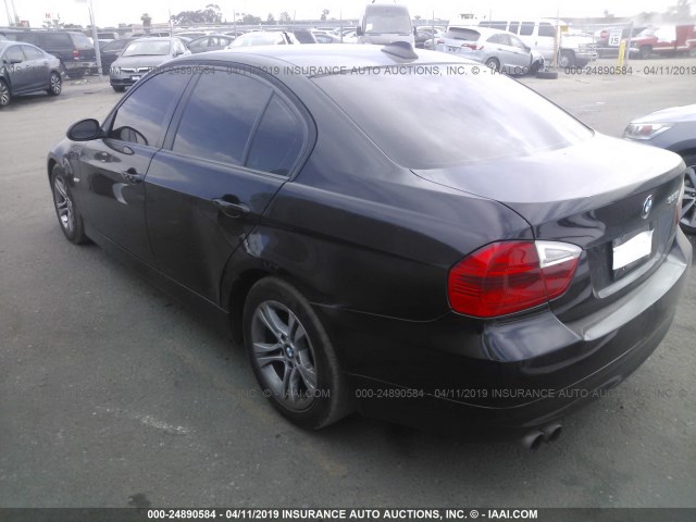 WBAVC53558F010272 - 2008 BMW 328 I SULEV BLACK photo 3