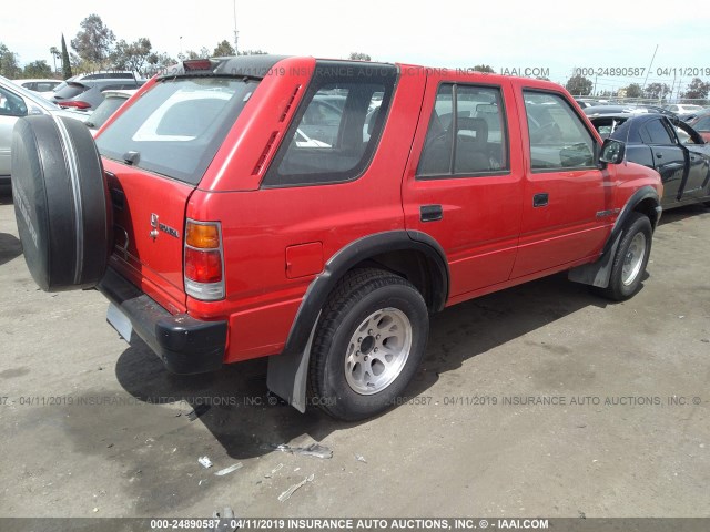 4S6CM58V8S4421736 - 1995 HONDA PASSPORT EX/LX RED photo 4