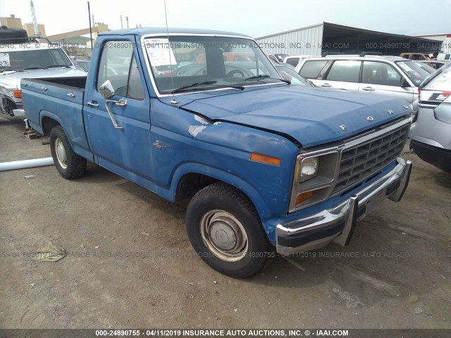 1FTCF10F3BRA27553 - 1981 FORD F100 BLUE photo 1