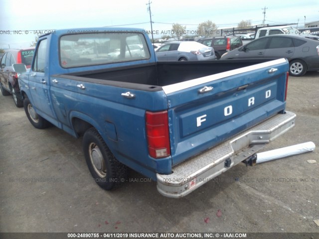 1FTCF10F3BRA27553 - 1981 FORD F100 BLUE photo 3