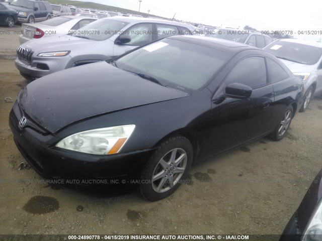 1HGCM82673A006458 - 2003 HONDA ACCORD EX BLACK photo 2