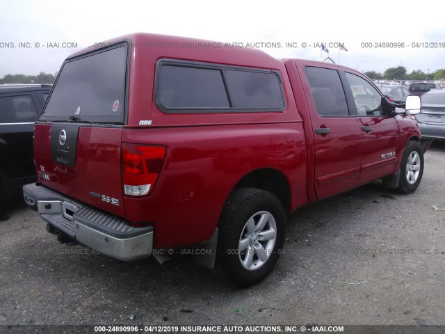 1N6BA07D18N360422 - 2008 NISSAN TITAN XE/SE/LE RED photo 4