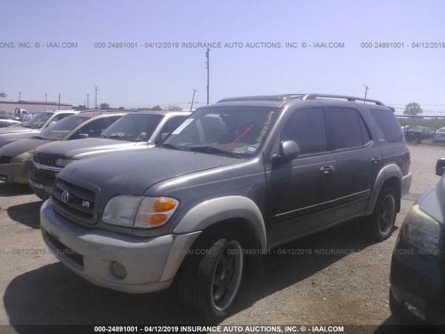 5TDZT34A24S210010 - 2004 TOYOTA SEQUOIA SR5 GRAY photo 2