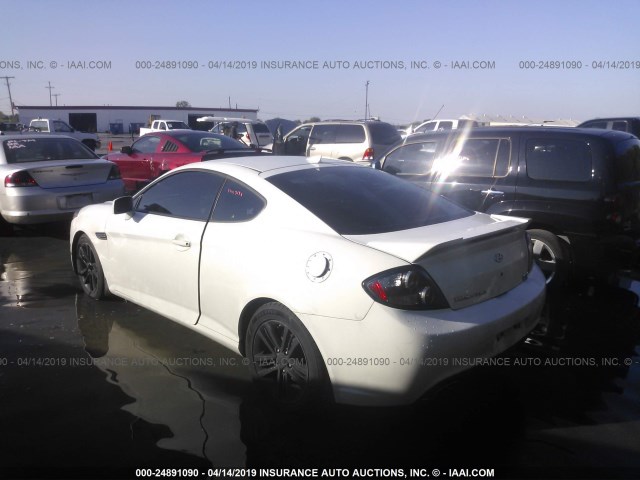 KMHHM66D08U264288 - 2008 HYUNDAI TIBURON GS WHITE photo 3