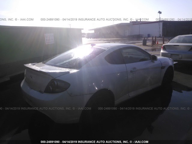 KMHHM66D08U264288 - 2008 HYUNDAI TIBURON GS WHITE photo 4