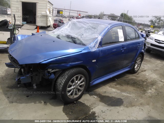 JA32U2FUXBU036937 - 2011 MITSUBISHI LANCER ES/ES SPORT BLUE photo 2