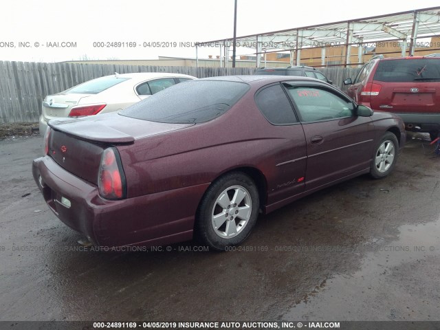 2G1WX12K239200522 - 2003 CHEVROLET MONTE CARLO SS RED photo 4