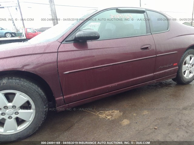 2G1WX12K239200522 - 2003 CHEVROLET MONTE CARLO SS RED photo 6